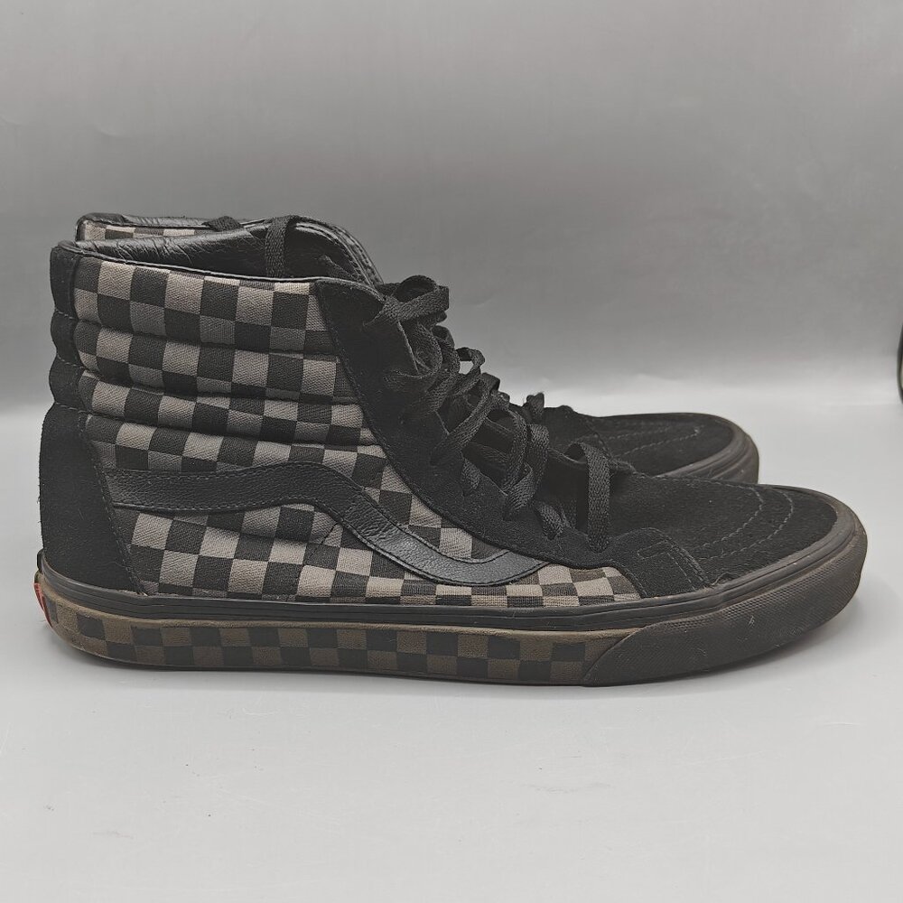 Vans Black and Gray Checkerboard Sk8-Hi Sneakers